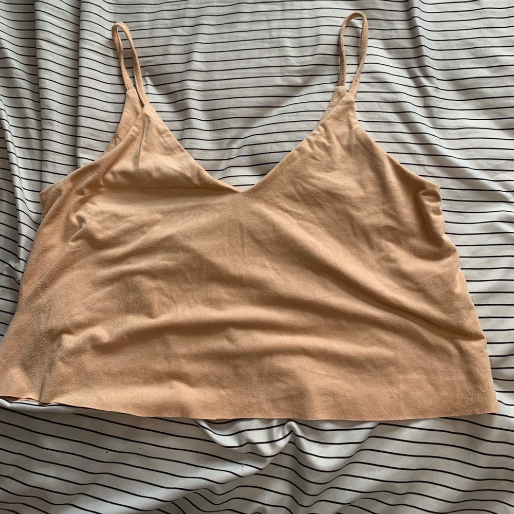 NWOT light pink cropped tank top